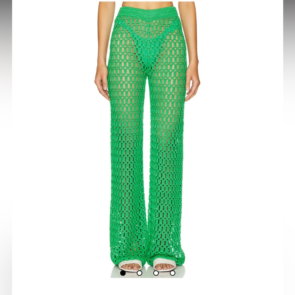 REVOLVE Green Crochet Pants